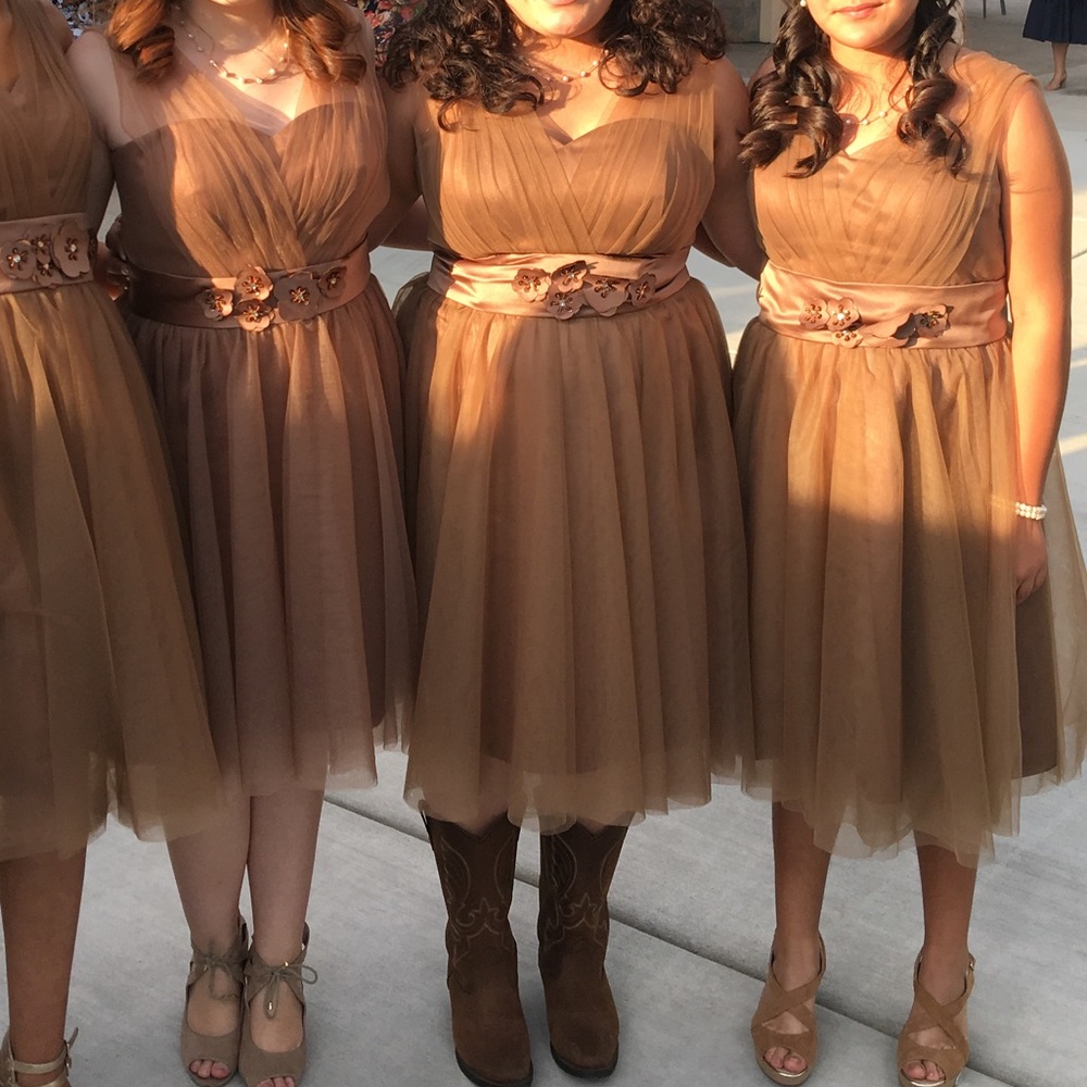 Tan formal dress